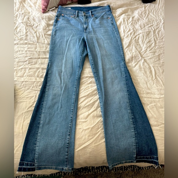 High rise patched 70’s flare jeans - Picture 2 of 5